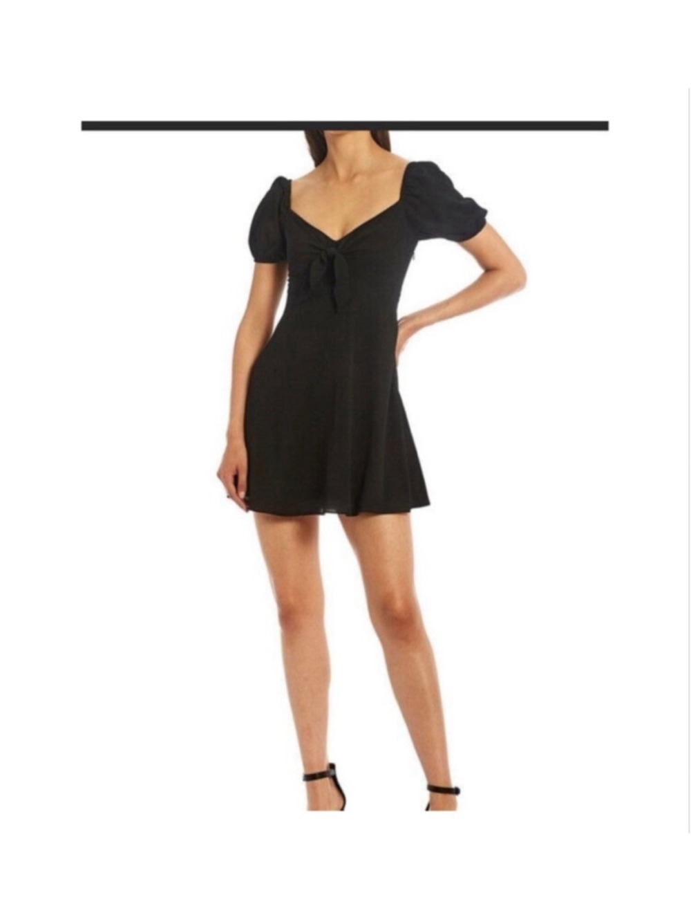 Women's Gianni Bini Black Tie Front Mini Dress Size 4